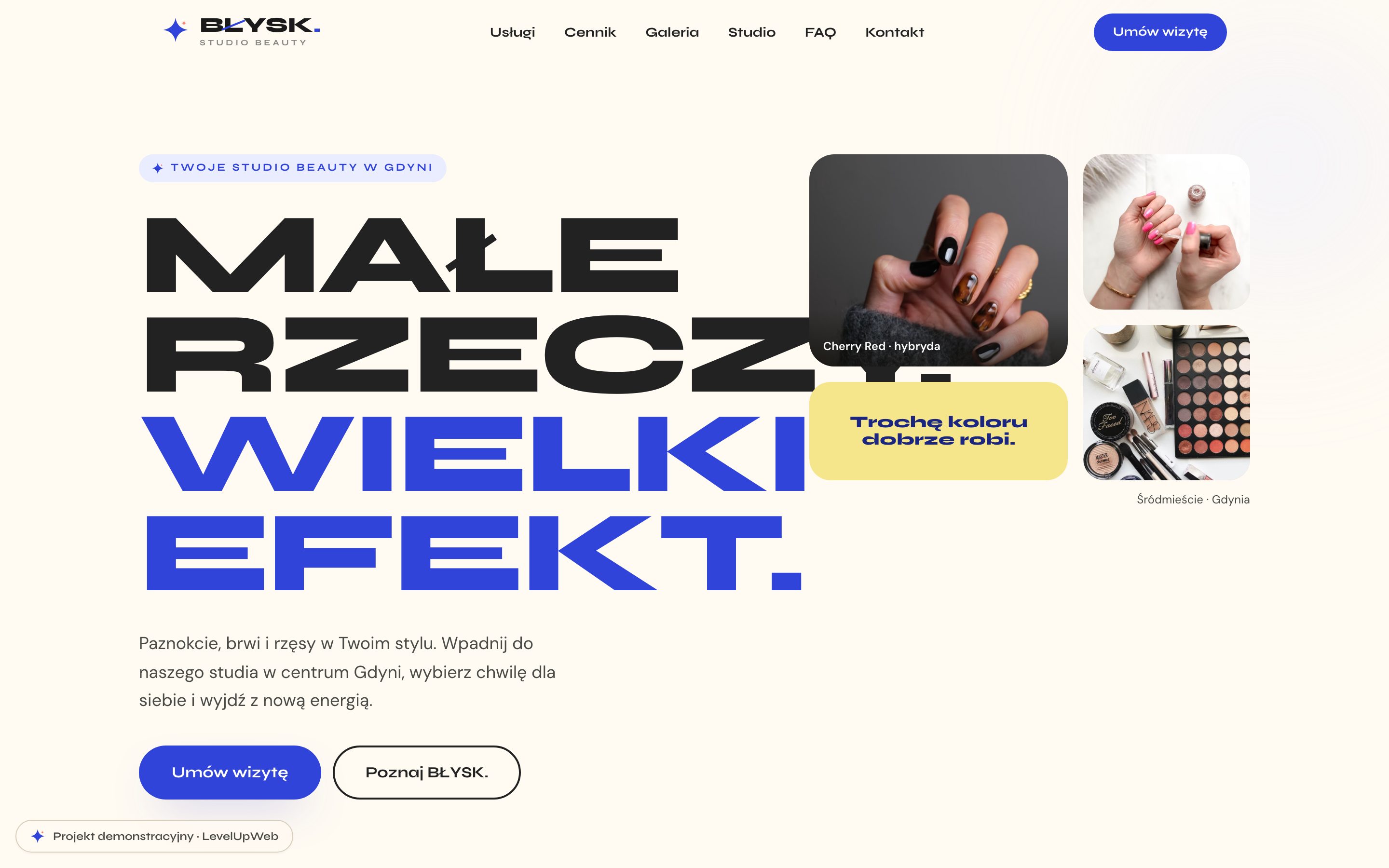 Strona demo (wersja na komputer) — BŁYSK. Studio Beauty
