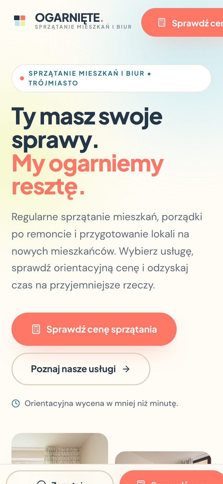 Strona demo (wersja mobilna) — OGARNIĘTE.